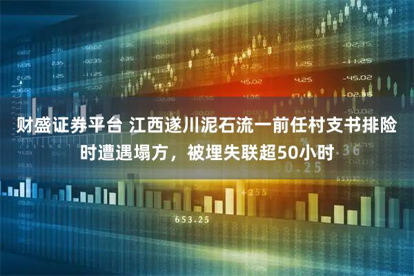 财盛证券平台 江西遂川泥石流一前任村支书排险时遭遇塌方，被埋失联超50小时
